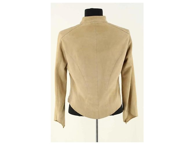 Giacca Max Mara in pelle beige - vista 4