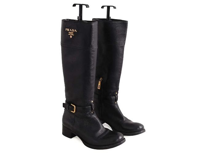 Botas Prada de cuero negro - vista 3