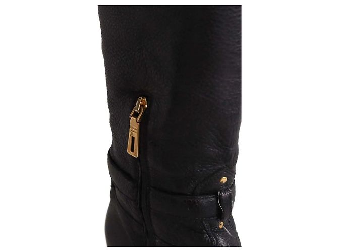 Botas Prada de cuero negro - vista 4