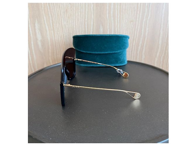 Gafas de sol Shield Gucci GG0540S Cruise 2020 Runway Negro Dorado - vista 5