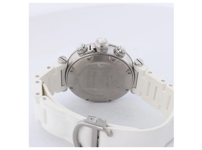 Reloj de pulsera Cartier Pasha Seatimer Quartz, ref. W3140005 con esfera plateada - vista 6