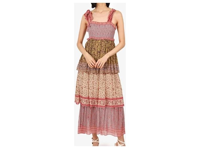 Zimmermann Maxikleid mit Rüschen Pink Mehrfarben Beige Gelb - Ansicht 10