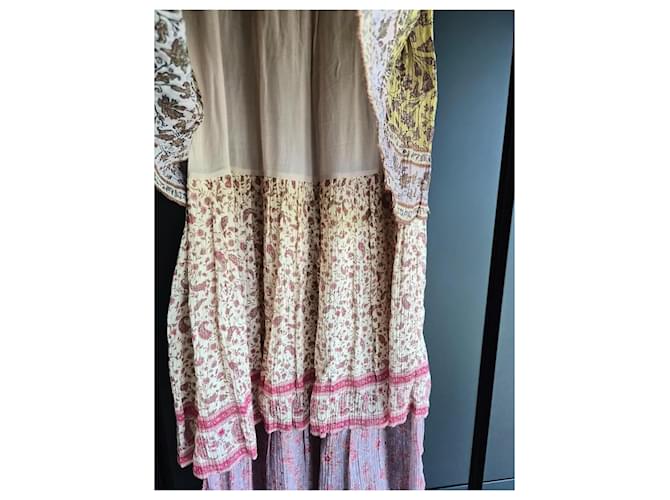 Zimmermann Maxikleid mit Rüschen Pink Mehrfarben Beige Gelb - Ansicht 2