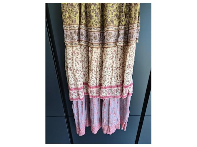 Zimmermann Maxikleid mit Rüschen Pink Mehrfarben Beige Gelb - Ansicht 3