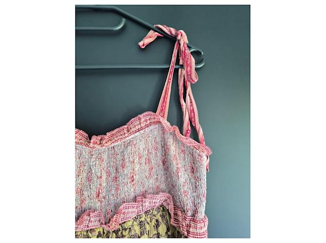 Zimmermann Maxikleid mit Rüschen Pink Mehrfarben Beige Gelb - Ansicht 4