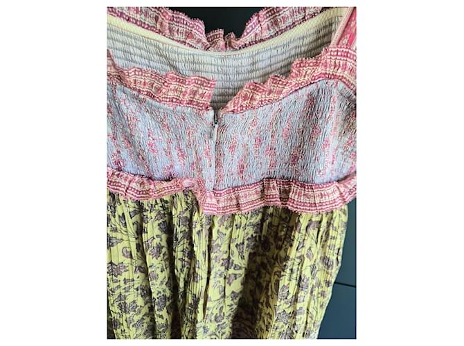Zimmermann Maxikleid mit Rüschen Pink Mehrfarben Beige Gelb - Ansicht 5