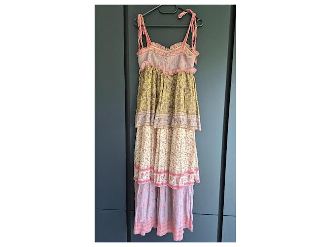 Zimmermann Maxikleid mit Rüschen Pink Mehrfarben Beige Gelb - Ansicht 6