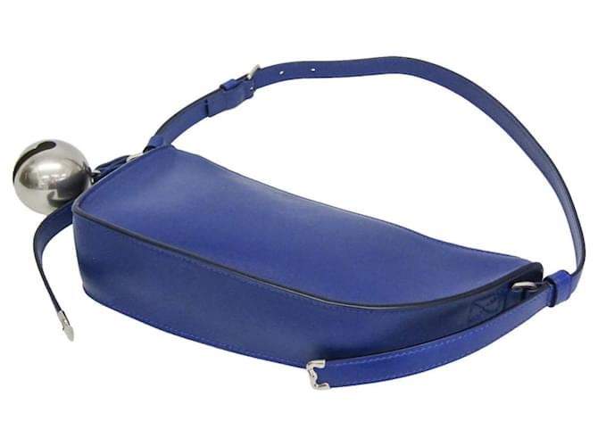 Burberry Shield Sling Leather Mini Blu - vista 2