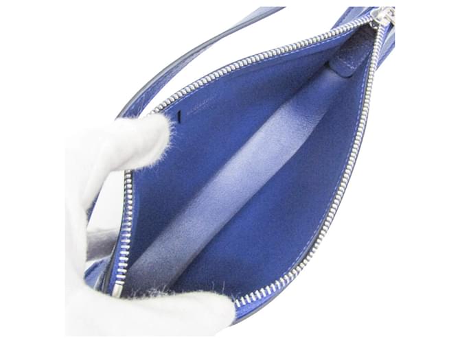 Burberry Shield Sling Leather Mini Blu - vista 3