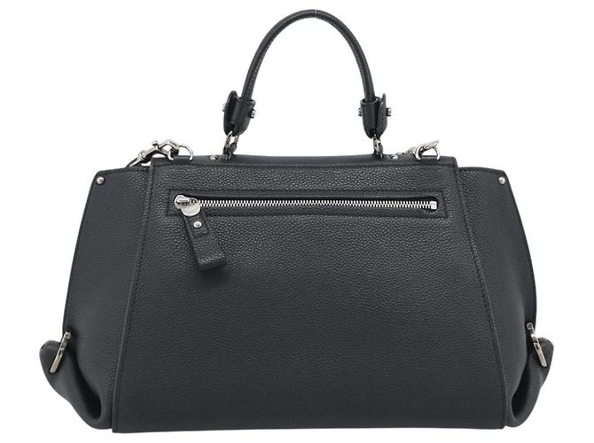 Salvatore Ferragamo Sofia Satchel Grainy Leather Large Nero - vista 2