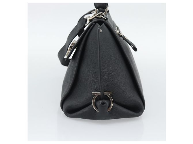 Salvatore Ferragamo Sofia Satchel Grainy Leather Large Nero - vista 4
