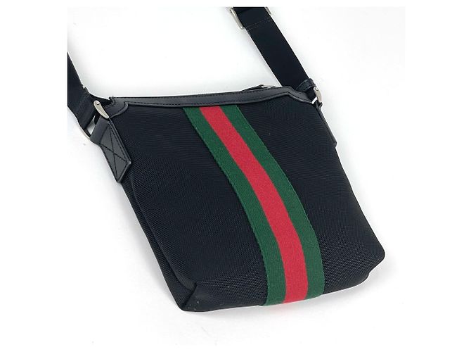 Gucci Schultertasche Sherry Line Web Canvas Schwarz - Ansicht 2
