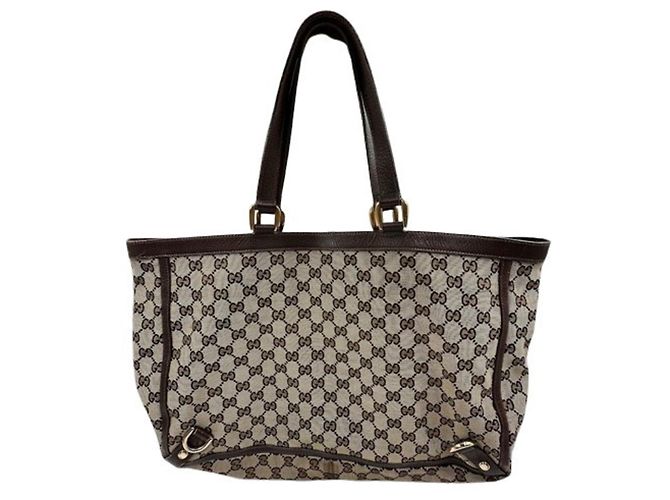 Borsa Tote Gucci in tela marrone - vista 2