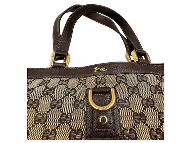 Borsa Tote Gucci in tela marrone - vista 4