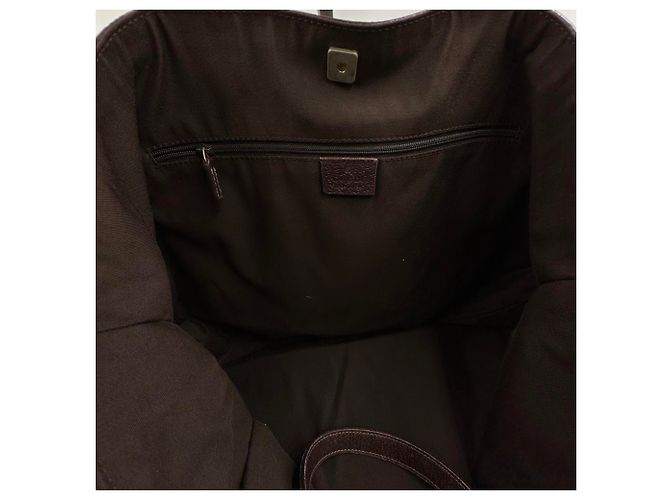 Borsa Tote Gucci in tela marrone - vista 7
