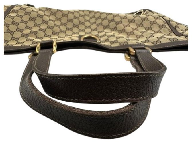 Borsa Tote Gucci in tela marrone - vista 9