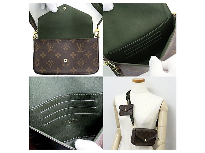 Borsa/portafoglio a spalla Multi Pochette Felicie di Louis Vuitton Marrone Cachi - vista 5