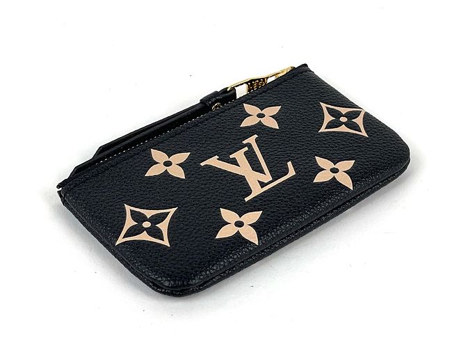 Louis Vuitton Pochette Clé Coin Case in Bicolor Monogram Empreinte Black Beige - view 2