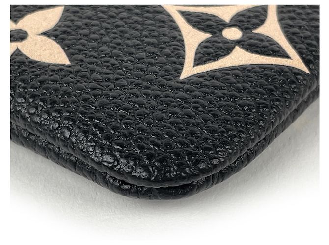 Louis Vuitton Pochette Clé Coin Case in Bicolor Monogram Empreinte Black Beige - view 3