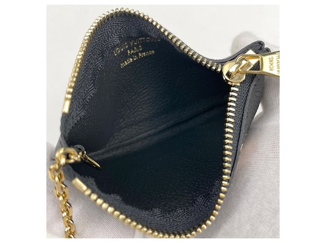 Louis Vuitton Pochette Clé Coin Case in Bicolor Monogram Empreinte Black Beige - view 4