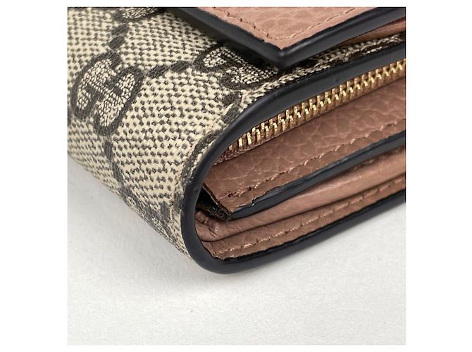 Marmont Gucci Double G Bicolor Medium Geldbörse Beige - Ansicht 3