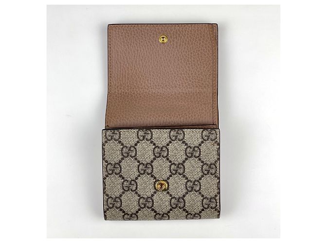 Marmont Gucci Double G Bicolor Medium Geldbörse Beige - Ansicht 9