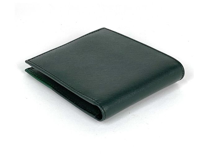 Portafoglio bi-fold Prada in pelle Saffiano verde - vista 2
