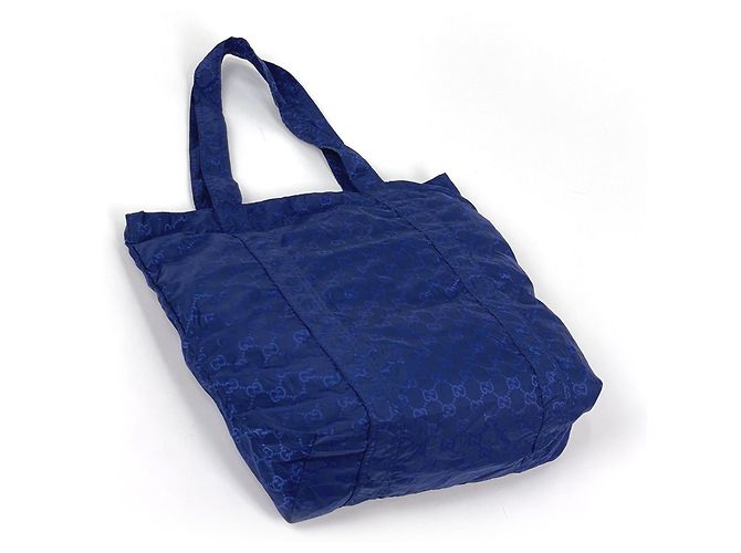 Gucci Eco Teddy Bear Nylon Tote Bag Blau - Ansicht 2