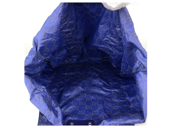 Gucci Eco Teddy Bear Nylon Tote Bag Blau - Ansicht 5