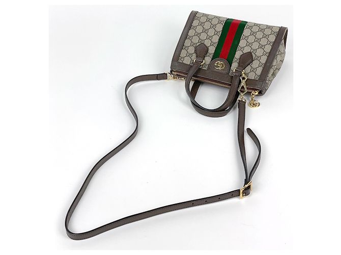 Bolso Tote Pequeño Gucci Ophidia Castaño Beige - vista 9