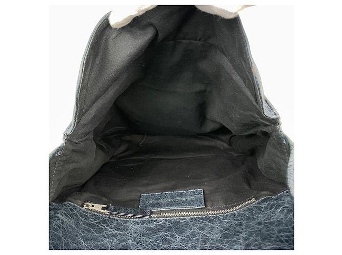 Borsa a tracolla Balenciaga in pelle blu navy - vista 11