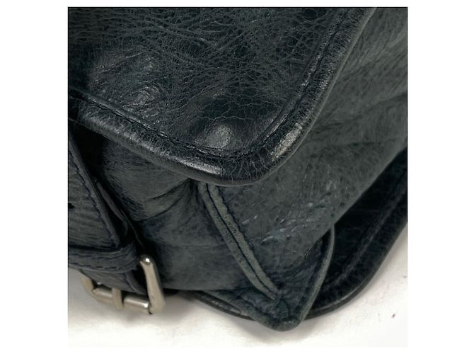 Borsa a tracolla Balenciaga in pelle blu navy - vista 3
