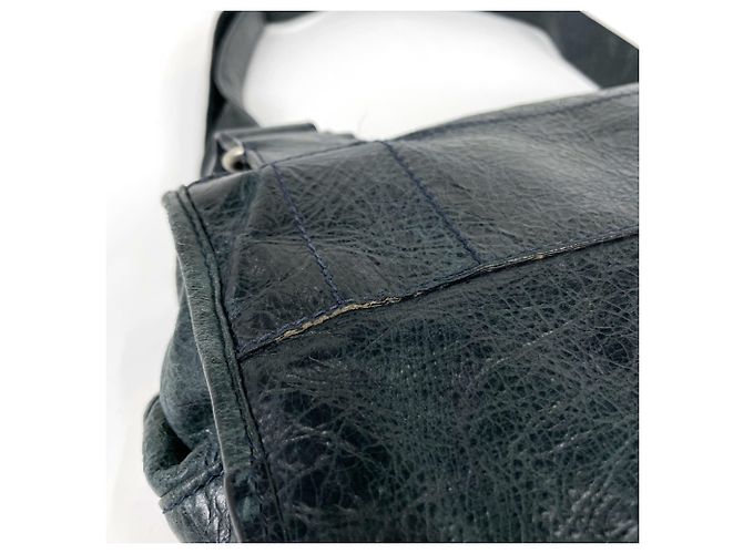Borsa a tracolla Balenciaga in pelle blu navy - vista 5