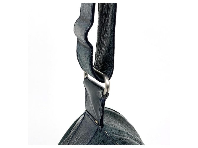 Borsa a tracolla Balenciaga in pelle blu navy - vista 7