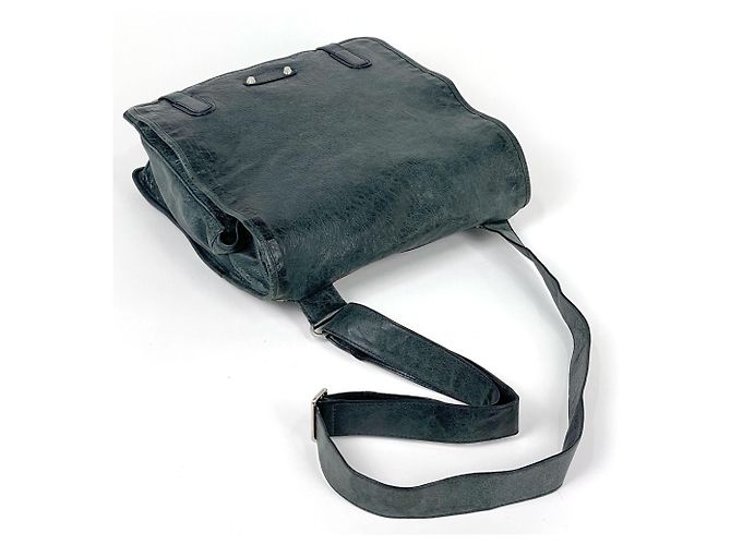Borsa a tracolla Balenciaga in pelle blu navy - vista 8