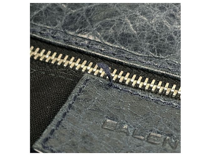 Borsa a tracolla Balenciaga in pelle blu navy - vista 9