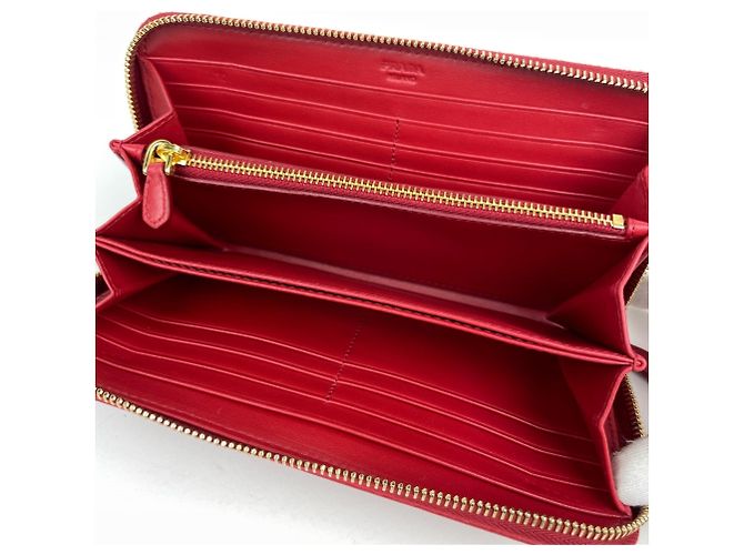 Portafoglio lungo Prada rosso - vista 5