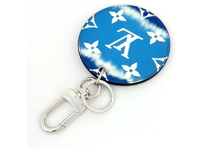 Portachiavi in pelle blu Louis Vuitton - vista 2