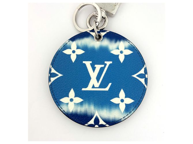 Portachiavi in pelle blu Louis Vuitton - vista 3