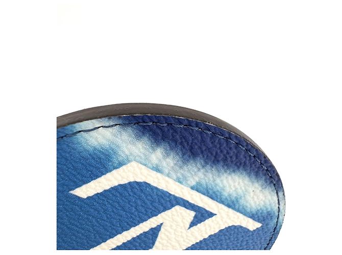 Portachiavi in pelle blu Louis Vuitton - vista 4