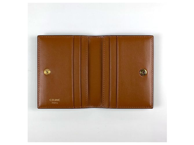 Céline Tarjetero Celine de lona revestida marrón Castaño - vista 6