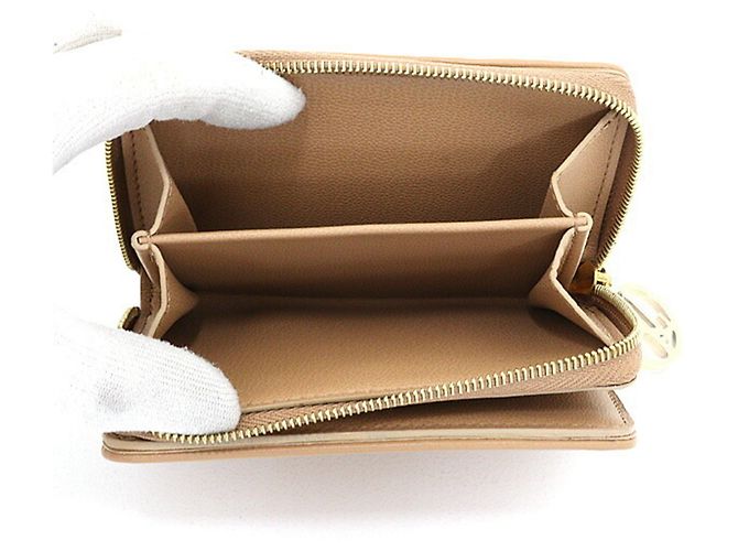 Cartera bi-fold de piel Camel Louis Vuitton Camello - vista 2