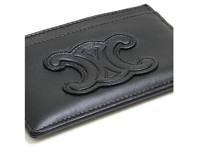 Céline Tarjetero Celine Cuir Triomphe Black Negro - vista 6