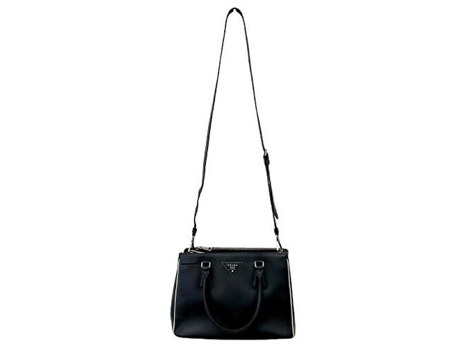 Bolso de mano Prada Saffiano Galleria negro - vista 7