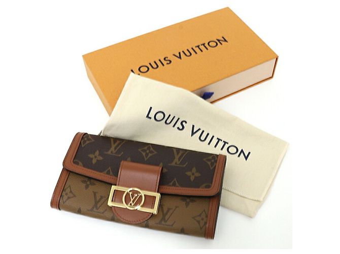 Louis Vuitton Portefeuille Sarah Dauphine Monogram Reverse Marrone Marrone chiaro - vista 2