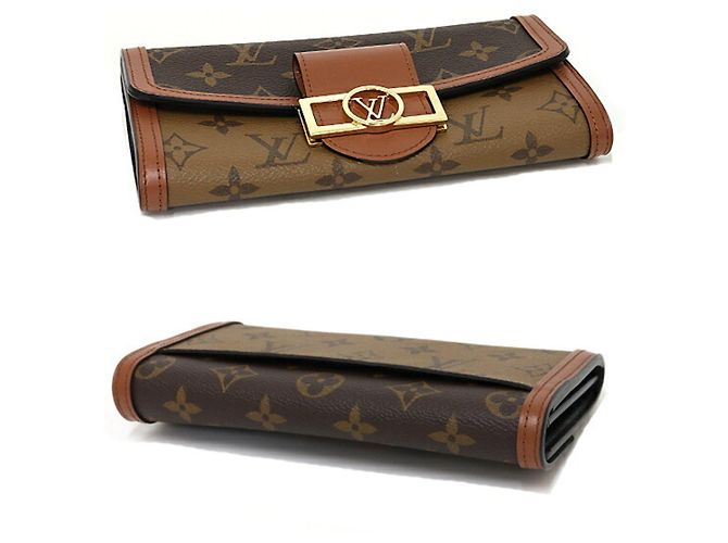 Louis Vuitton Portefeuille Sarah Dauphine Monogram Reverse Marrone Marrone chiaro - vista 4
