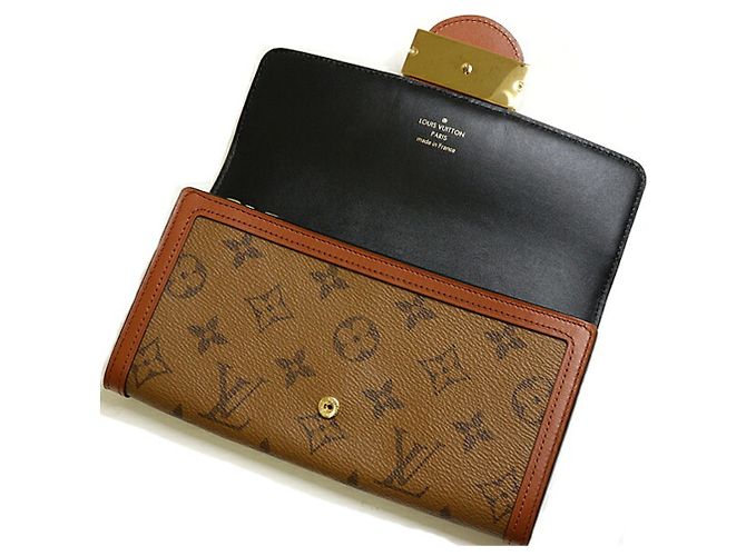 Louis Vuitton Portefeuille Sarah Dauphine Monogram Reverse Marrone Marrone chiaro - vista 5