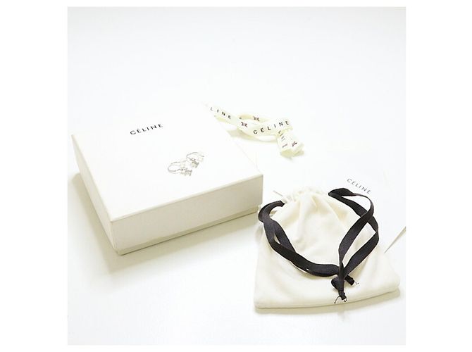 Céline Orecchini a goccia Celine Macadam Diamond White Gold D'oro - vista 6