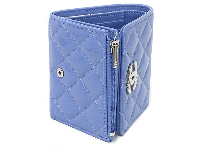 Cartera Chanel Matelassé Tri-fold Azul - vista 3