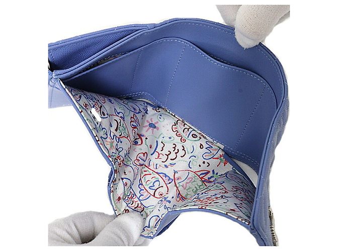 Cartera Chanel Matelassé Tri-fold Azul - vista 5